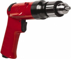 Chicago Pneumatic - 3/8" Reversible Keyed Chuck - Pistol Grip Handle, 4,000 RPM, 32 LPS, 0.5 hp - Americas Tooling