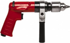 Chicago Pneumatic - 1/2" Reversible Keyed Chuck - Pistol Grip Handle, 900 RPM, 32 LPS, 0.5 hp - Americas Tooling