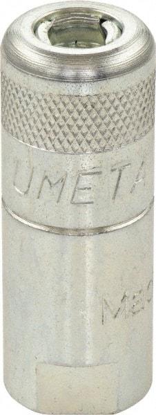 Umeta - 1-1/2" Long, 1/8 Thread, Zinc Plated Steel Grease Gun Coupler - NPT (F) Thread - Americas Tooling