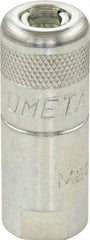 Umeta - 1-1/2" Long, 1/8 Thread, Zinc Plated Steel Grease Gun Coupler - NPT (F) Thread - Americas Tooling