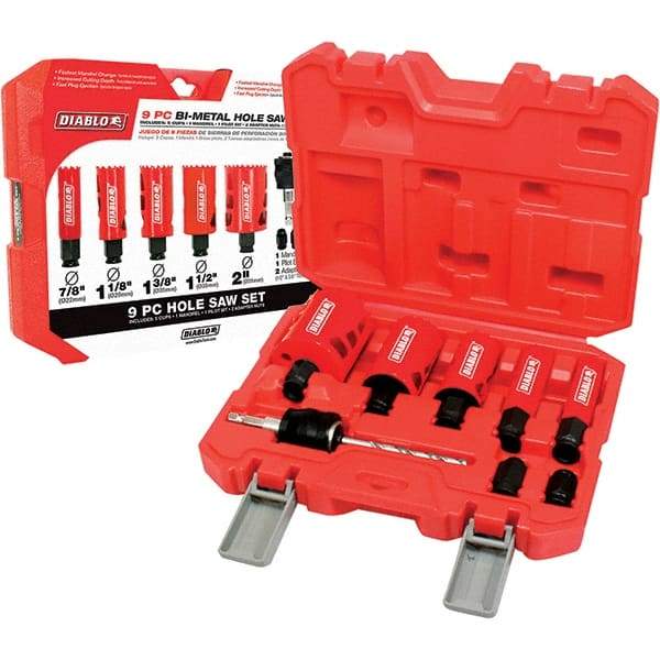 Freud - Hole Saw Kits Minimum Saw Diameter (Inch): 7/8 Maximum Saw Diameter (Inch): 2 - Americas Tooling