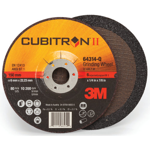 3M Cubitron II Depressed Center Grinding Wheel 78466 T27 4.5″ × 1/4″ × 7/8″ - Americas Tooling