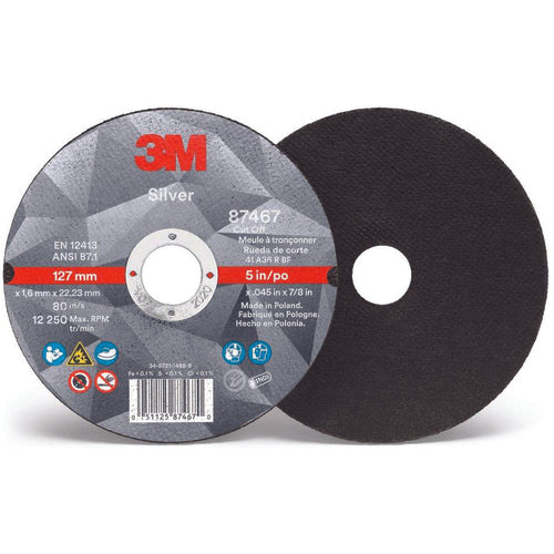 ‎3M Silver Depressed Center Grinding Wheel 87448 T27 Quick Change 7″ × 1/4″ × 5/8-11 - Americas Tooling