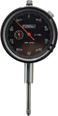 Fowler - 1" Range, 0-100 (Continuous), 0-50-0 (Balanced) Dial Reading, 0.001" Graduation Dial Drop Indicator - 2-1/4" Dial, 1mm Range per Revolution, Revolution Counter - Americas Tooling