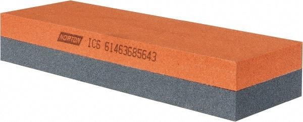 Norton - 6" Long x 2" Wide x 1" Thick, Aluminum Oxide Sharpening Stone - Rectangle, Medium, Fine Grade - Americas Tooling