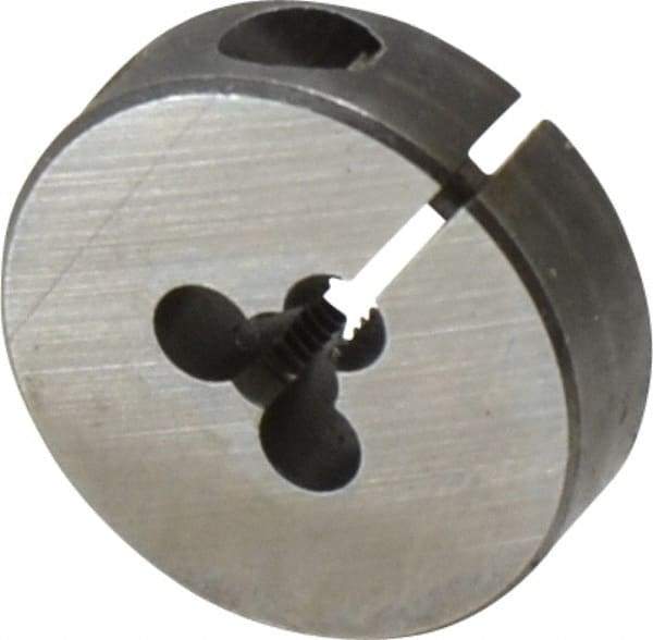 Cle-Line - #5-40 UNC Thread, 13/16" Outside Diam High Speed Steel Round Die - 1/4" Thick, Right Hand Thread, Adjustable - Exact Industrial Supply