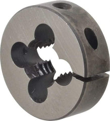 Cle-Line - 9/16-12 UNC Thread, 1-1/2" Outside Diam High Speed Steel Round Die - 1/2" Thick, Right Hand Thread, Adjustable - Exact Industrial Supply