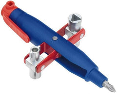 Knipex - 1 Piece Cabinet Key - 3 to 5mm Two-Way Key Bit Capacity, 5, 6, 8mm Square Capacity, 9mm Triangular Capacity - Americas Tooling