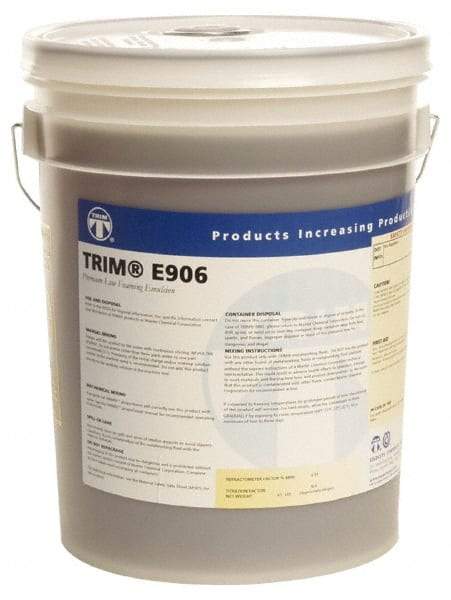 Master Fluid Solutions - Trim E906, 5 Gal Pail Cutting & Grinding Fluid - Water Soluble, For Gear Hobbing, Heavy-Duty Broaching, Machining, Surface/Pocket/Thread Milling - Americas Tooling