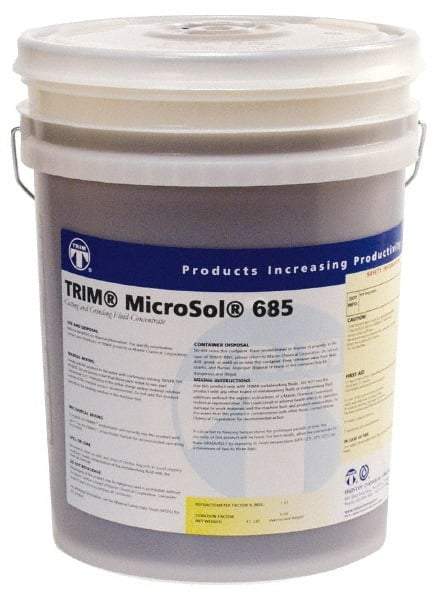 Master Fluid Solutions - Trim MicroSol 685, 5 Gal Pail Cutting & Grinding Fluid - Semisynthetic, For Machining - Americas Tooling