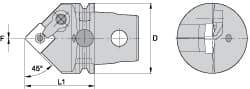 Kennametal - Neutral Cut, Size KM63, SN.. Insert Compatiblity, External Modular Turning & Profiling Cutting Unit Head - 60mm Head Length, Through Coolant, Series Kenloc - Americas Tooling