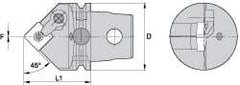 Kennametal - Neutral Cut, Size KM63, SN.. Insert Compatiblity, External Modular Turning & Profiling Cutting Unit Head - 60mm Head Length, Through Coolant, Series Kenloc - Americas Tooling