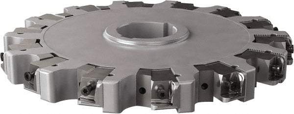 Seco - Arbor Hole Connection, 0.63" Cutting Width, 3.476" Depth of Cut, 250mm Cutter Diam, 1.9685" Hole Diam, 14 Tooth Indexable Slotting Cutter - 335.25 Toolholder, XNHQ, LNHQ Insert, Right Hand Cutting Direction - Americas Tooling