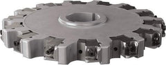 Seco - Arbor Hole Connection, 0.63" Cutting Width, 3.413" Depth of Cut, 10" Cutter Diam, 2" Hole Diam, 14 Tooth Indexable Slotting Cutter - 335.25 Toolholder, XNHQ, LNHQ Insert, Right Hand Cutting Direction - Americas Tooling