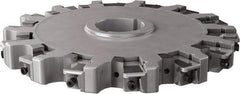 Seco - Arbor Hole Connection, 0.63" Cutting Width, 3.413" Depth of Cut, 10" Cutter Diam, 2" Hole Diam, 14 Tooth Indexable Slotting Cutter - 335.25 Toolholder, XNHQ, LNHQ Insert, Right Hand Cutting Direction - Americas Tooling