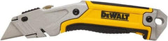 DeWALT - Retractable Utility Knife - 2-1/2" Bi-Metal Blade, Yellow & Silver Metal Handle, 1 Blade Included - Americas Tooling