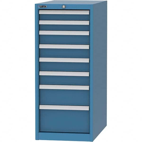 LISTA - 8 Drawer, 45 Compartment Bright Blue Steel Modular Storage Cabinet - Americas Tooling