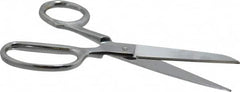 Heritage Cutlery - 2-1/2" LOC, 6" OAL Chrome Plated Standard Shears - Right Hand, Metal Straight Handle, For General Purpose Use - Americas Tooling