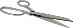 Heritage Cutlery - 4" LOC, 9" OAL Chrome Plated Standard Shears - Right Hand, Metal Bent Handle, For General Purpose Use - Americas Tooling