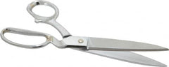 Heritage Cutlery - 4-3/4" LOC, 10" OAL Chrome Plated Standard Shears - Right Hand, Metal Bent Handle, For General Purpose Use - Americas Tooling