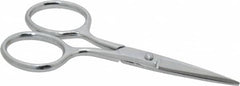 Heritage Cutlery - 1-3/8" LOC, 4" OAL Chrome Plated Double Sharp Point Scissors - Right Hand, Metal Straight Handle, For Sewing - Americas Tooling