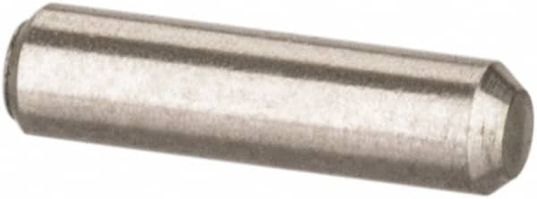 Value Collection - 1/16" Diam x 1/4" Pin Length 316 Stainless Steel Standard Dowel Pin - Bright Finish, 2 Beveled End - Americas Tooling