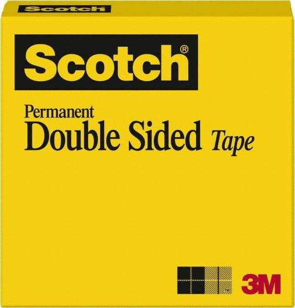 3M - 1" x 36 Yd Acrylate Adhesive Double Sided Tape - 3 mil Thick, Transparent - Americas Tooling