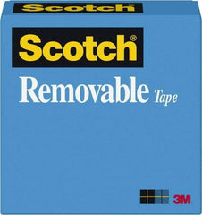 3M - 3/4" x 72 Yd Translucent Rubber Adhesive Transparent Tape - PVC Film Backing, 2.3 mil Thick - Americas Tooling