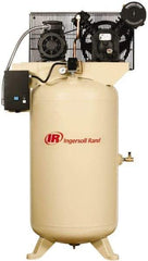 Ingersoll-Rand - 5 hp, 80 Gal Stationary Electric Vertical Air Compressor - Three Phase, 175 Max psi, 14 CFM, 460 Volt - Americas Tooling