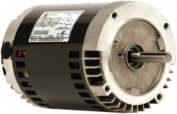 US Motors - 1-1/2 Max hp, 1,800 Max RPM, Single Cap Start Electric AC DC Motor - 115/208-230 V Input, Single Phase, 56C Frame, 5/8" Shaft Diam, C-Face Mount, ODP Enclosure - Americas Tooling