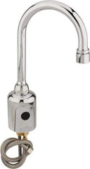 Chicago Faucets - Polished Chrome Plated Electronic Single Supply for Tempered Water Sensor Faucet - Powered by 6 Volt Lithium CRP2 Battery (Included), Gooseneck Spout, 4 to 8" Mounting Centers - Americas Tooling