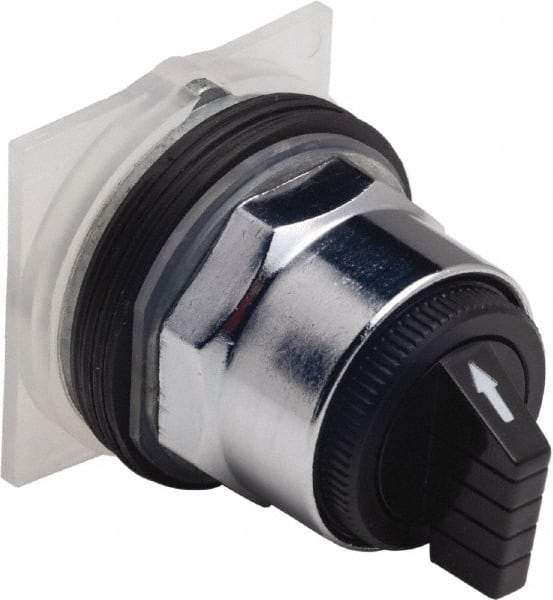 Schneider Electric - 30mm Mount Hole, 3 Position, Knob and Pushbutton Operated, Selector Switch Only - Black, Maintained (MA), without Contact Blocks, Weatherproof and Dust and Oil Resistant - Americas Tooling