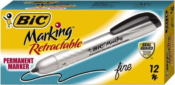 Bic - Black Permanent Marker - Fine Tip, AP Nontoxic Ink - Americas Tooling