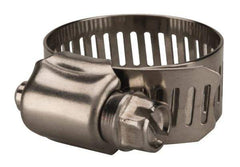 Value Collection - SAE Size 12, 1/2 to 1-1/4" Diam, Stainless Steel Worm Drive Clamp - 1/2" Wide, Material Grade 201 - Americas Tooling