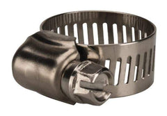 Value Collection - SAE Size 8, 7/16 to 1" Diam, Stainless Steel Worm Drive Clamp - 1/2" Wide, Material Grade 201 - Americas Tooling