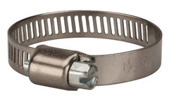 Value Collection - SAE Size 16, 1/2 to 1-1/2" Diam, Stainless Steel/Carbon Steel Worm Drive Clamp - 5/16" Wide, Material Grade 301 - Americas Tooling