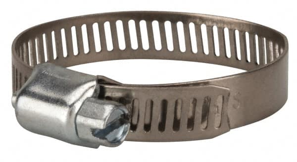 Value Collection - SAE Size 20, 3/4 to 1-3/4" Diam, Stainless Steel/Carbon Steel Worm Drive Clamp - 5/16" Wide, Material Grade 201 - Americas Tooling