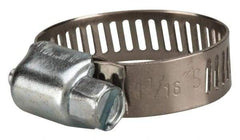 Value Collection - SAE Size 10, 3/8 to 1-1/16" Diam, Stainless Steel/Carbon Steel Worm Drive Clamp - 5/16" Wide, Material Grade 201 - Americas Tooling