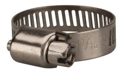 Value Collection - SAE Size 10, 3/8 to 1-1/16" Diam, Stainless Steel Worm Drive Clamp - 5/16" Wide, Material Grade 201 - Americas Tooling