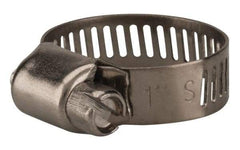 Value Collection - SAE Size 8, 3/8 to 1" Diam, Stainless Steel Worm Drive Clamp - 5/16" Wide, Material Grade 201 - Americas Tooling