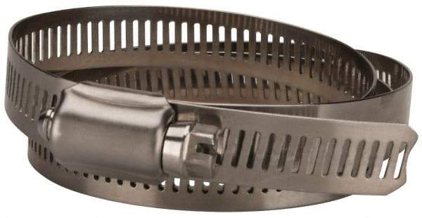 Value Collection - SAE Size 128, 2-1/2 to 8-1/2" Diam, Stainless Steel Worm Drive Clamp - 1/2" Wide, Material Grade 201 - Americas Tooling