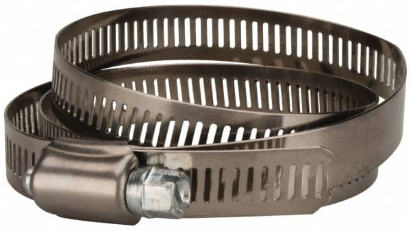 Value Collection - SAE Size 128, 2-1/2 to 8-1/2" Diam, Stainless Steel/Carbon Steel Worm Drive Clamp - 1/2" Wide, Material Grade 201 - Americas Tooling