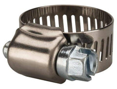 Value Collection - SAE Size 8, 7/16 to 1" Diam, Stainless Steel/Carbon Steel Worm Drive Clamp - 1/2" Wide, Material Grade 201 - Americas Tooling