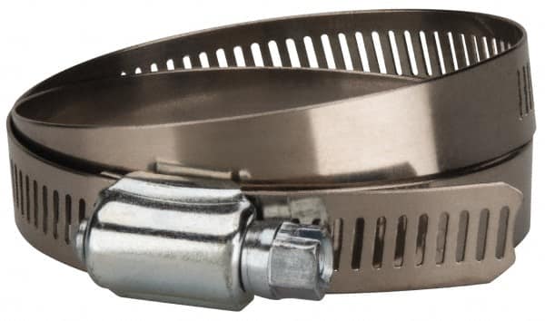 Value Collection - SAE Size 80, 3-1/2 to 5-1/2" Diam, Stainless Steel/Carbon Steel Worm Drive Clamp - 1/2" Wide, Material Grade 201 - Americas Tooling