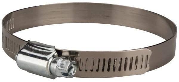 Value Collection - SAE Size 56, 3 to 4" Diam, Stainless Steel/Carbon Steel Worm Drive Clamp - 1/2" Wide, Material Grade 201 - Americas Tooling