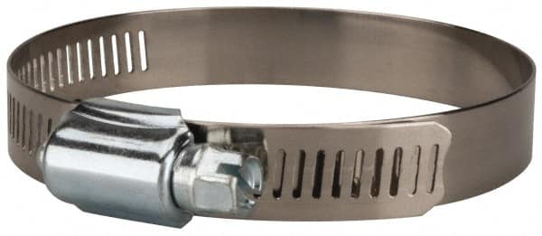 Value Collection - SAE Size 44, 2-1/4 to 3-1/4" Diam, Stainless Steel/Carbon Steel Worm Drive Clamp - 1/2" Wide, Material Grade 201 - Americas Tooling