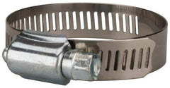 Value Collection - SAE Size 28, 1-1/4 to 2-1/4" Diam, Stainless Steel/Carbon Steel Worm Drive Clamp - 1/2" Wide, Material Grade 201 - Americas Tooling