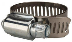 Value Collection - SAE Size 16, 11/16 to 1-1/2" Diam, Stainless Steel/Carbon Steel Worm Drive Clamp - 1/2" Wide, Material Grade 201 - Americas Tooling