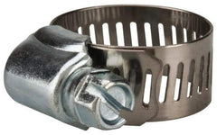 Value Collection - SAE Size 10, 1/2 to 1-1/16" Diam, Stainless Steel/Carbon Steel Worm Drive Clamp - 1/2" Wide, Material Grade 201 - Americas Tooling