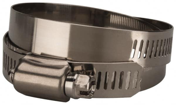 Value Collection - SAE Size 72, 3 to 5" Diam, Stainless Steel Worm Drive Clamp - 1/2" Wide, Material Grade 201 - Americas Tooling